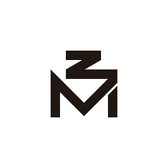 Letter z and M connect geometric symbol simple logo vector