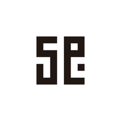 Letter S, e and c square geometric symbol simple logo vector