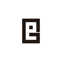 Letter e in G square geometric symbol simple logo vector