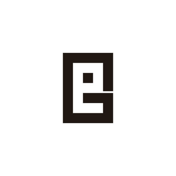 recommend clip art: Letter e in G square geometric symbol simple logo vector