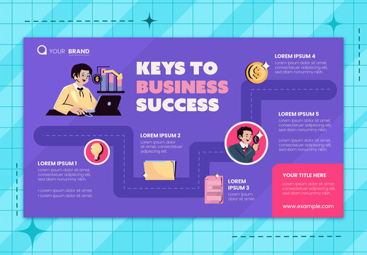 Purple and Blue Business Strategy Infographic Presentation Template