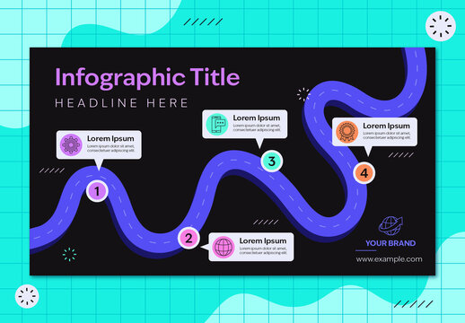 Blue and Black Modern Roadmap Infographic Presentation Template