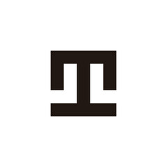 Letter m, letter J and L square geometric symbol simple logo vector