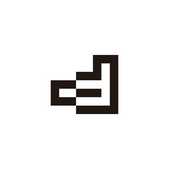 Letter c, d square geometric symbol simple logo vector
