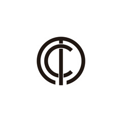 Letter m and c circle, unique geometric symbol simple logo vector