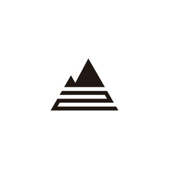 Number 2 mountains geometric symbol simple logo vector