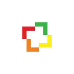 Obraz premium Squares, colorful, direction geometric symbol simple logo vector