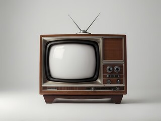 old tv set mockup isolated on a white background