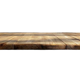 Natural wooden table surface with warm tones and lights enhancing its texture creates a cozy atmosphere for dining or crafting