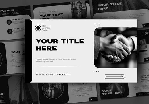 Black and White Company Growth Presentation Services Proposal Template