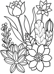 bouquet of flowers outline