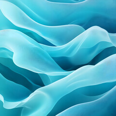 Obraz premium Aquatic Awe - Ethereal Turquoise Fluid Fabric Texture for Serenity and Balance