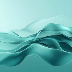 Obraz premium Ethereal Aquatic Awe Waves in Turquoise - Serenity and Balance for Creative Spaces