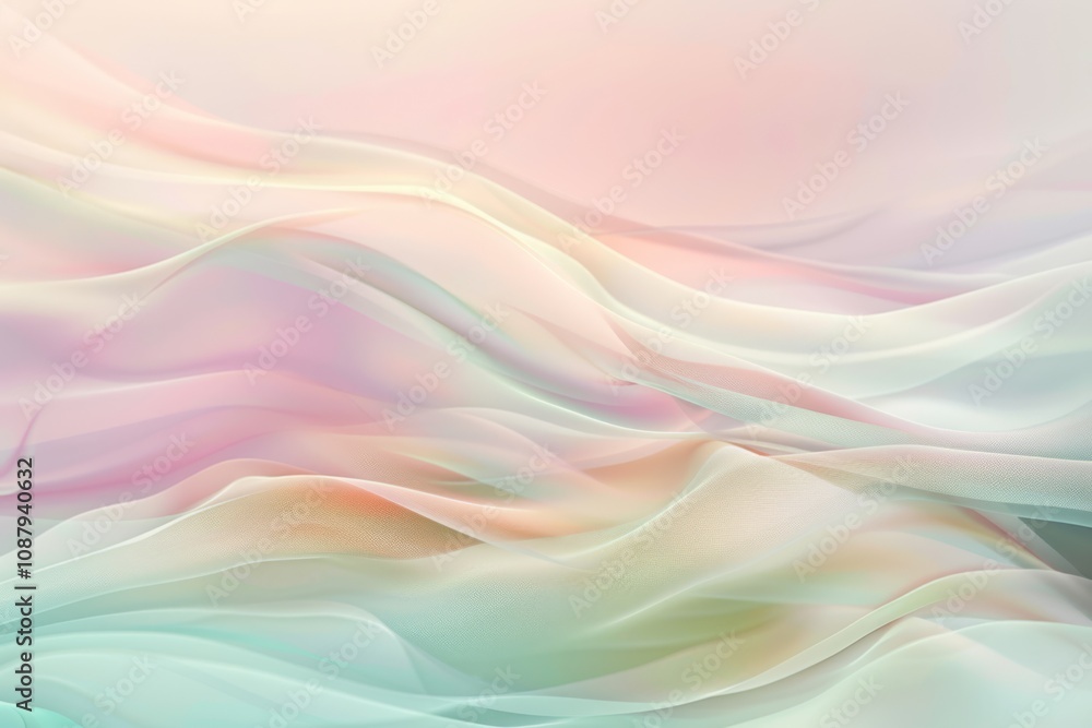 Poster ethereal flowing fabric abstract background in soft pastel tones for creative projects and graphic d