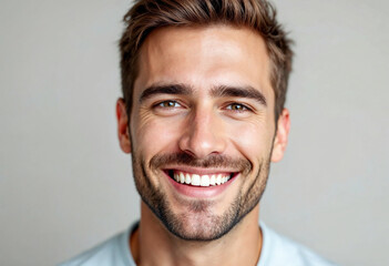 Obraz premium Male Portrait with Genuine Smile and Positive Energy
