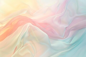 Obraz premium Soft Pastel Fabric Drapery Flowing Gracefully with Ethereal Light, Creating a Dreamy Atmosphere and Subtle Color Gradients in an Abstract Composition