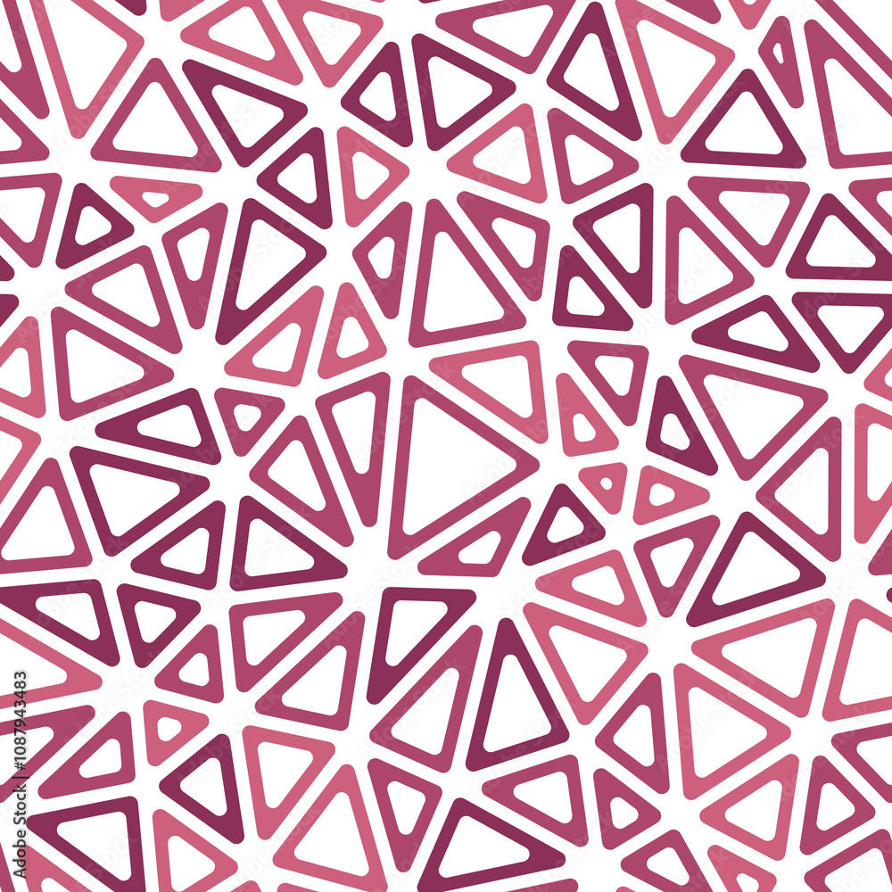 Poster triangles pattern geometric design. medium triangles size. mono tone style. rounded triangular cells