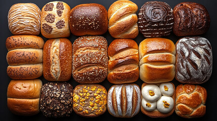 assortment of freshly baked bread rolls and loaves arranged on a rustic wooden table, symbolizing warmth, comfort, and nourishment in a cozy kitchen setting