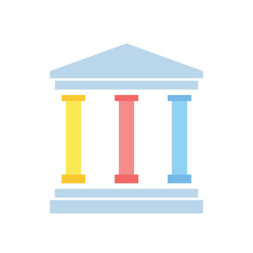 Three pillars diagram Clipart image isolated on white background.