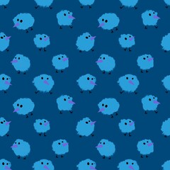 Easter chicken seamless birds pattern for wrapping paper and fabrics