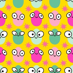 Easter seamless pattern with eggs for wallpaper and fabrics and textiles