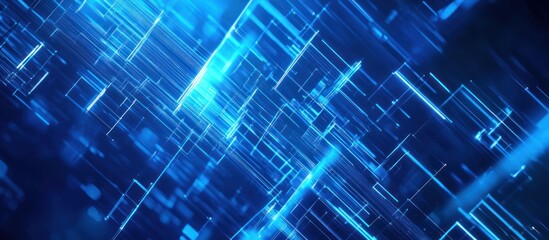 Obraz premium Abstract Blue Digital Grid