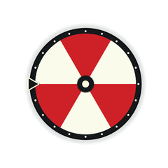 6 section blank wheel of fortune icon. Clipart image isolated on white background.