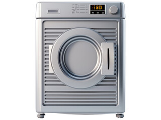 Modern Silver Washing Machine Design for Home Use