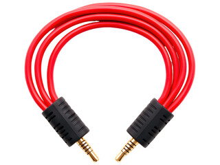 Red Audio Cables for Connection and Sound Transfer