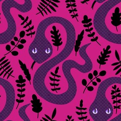 Summer animals seamless snake pattern for wrapping paper and new 2025 year