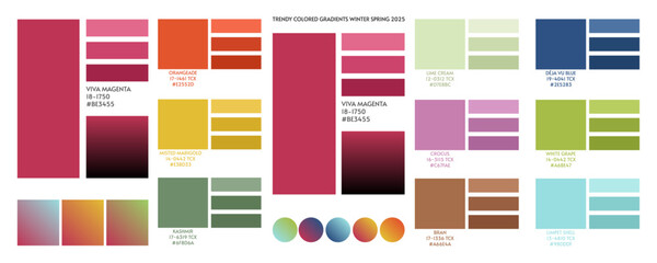 ACTUAL FRESH New fashion color trend winter spring season 2025 2026. Color palette forecast of the future color trend