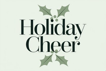 Modern Holiday Cheer Typography Holly Leaves Festive Marketing