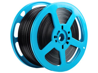 Obraz premium Blue Reel Containing Black Wire for Crafting and DIY Projects