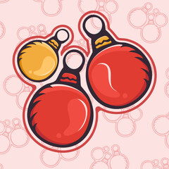 Hand drawn christmas lights ornament element designs