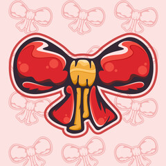 Hand drawn ribbon christmas ornament element designs