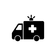 Ambulance icon vector. ambulance truck sign and symbol. ambulance car