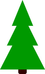 Obraz premium Christmas tree icon, isolated Xmas fir symbol on transparent background. PNG illustration