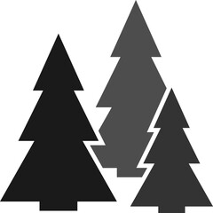 Obraz premium Christmas tree icon, isolated Xmas fir symbol on transparent background. PNG illustration