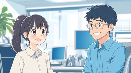 talking couple, 話しているカップル、アニメ
