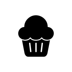 Cup cake icon vector. Cup cake sign and symbol