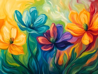 Fototapeta premium Colorful abstract depictions of spring