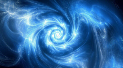 glowing spiral vortex with a bright center, representing energy, transformation, and the infinite cycle of creation in a cosmic, abstract style