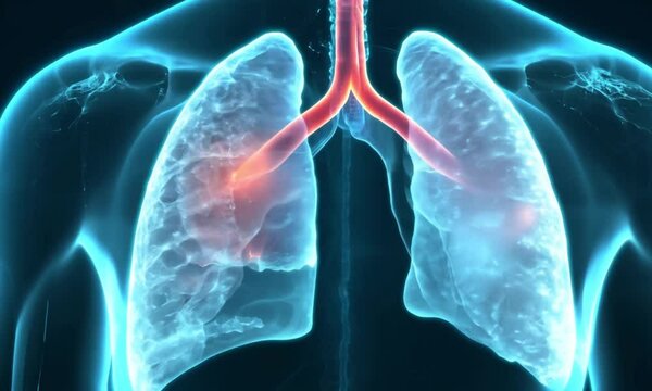 X-Ray of Human Lungs: Highlighting the Impact of Infection in 3D