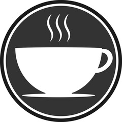Coffee cup icon, symbol on transparent background.  PNG illustration