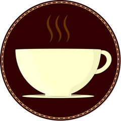 Coffee cup icon, symbol on transparent background.  PNG illustration