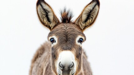 Fototapeta premium Close-up Portrait of a Donkey with Curious Eyes