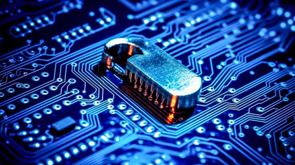 CPU is working the Cyber Technology Concept with Data internet of thing in digital background