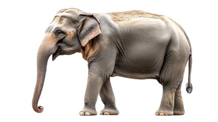 Obraz premium Majestic Asian Elephant Isolated on White Background