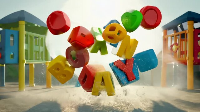 A colorful sign that says Happy Boxing Day. The letters are in different colors and are cut out to look like blocks