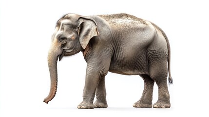 Obraz premium Elephant Portrait Against White Background